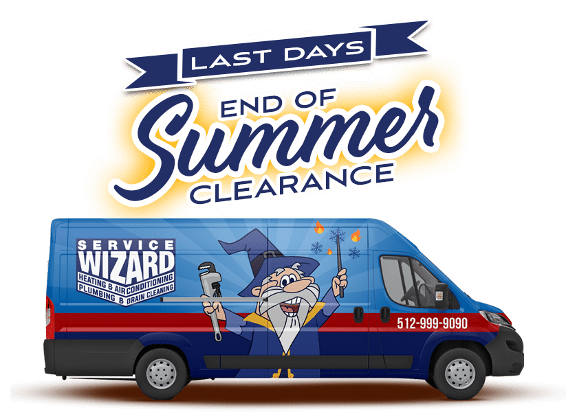Service Wizard AC technician ready for summer